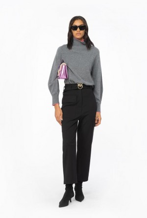 Pinko Cargo Trousers With Love Birds Belt Černé | SN-PKO33780