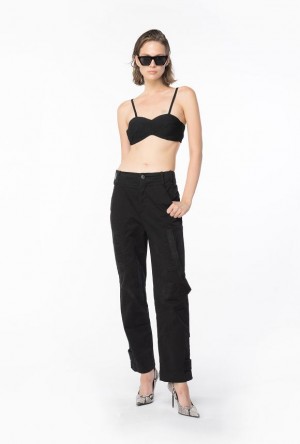 Pinko Cargo Trousers With Ribbon Černé | SN-PKO33758