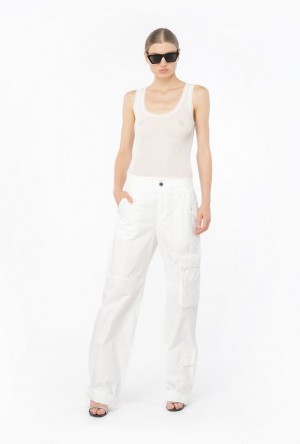 Pinko Coloured Bavlněné Cargo Trousers Bílé | SN-PKO33750