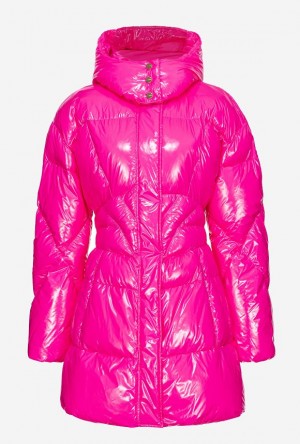 Pinko Crystal Nylon Pea Jacket Růžové | SN-PKO33587