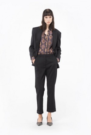 Pinko Flannel Trousers Černé | SN-PKO33774