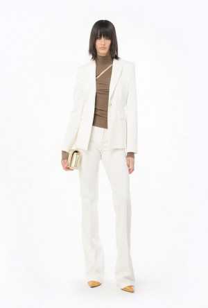 Pinko Flared Full Milano Trousers Bílé | SN-PKO33726