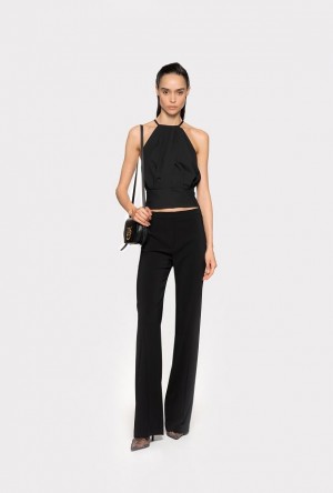 Pinko Flared Stretch Trousers Černé | SN-PKO33709