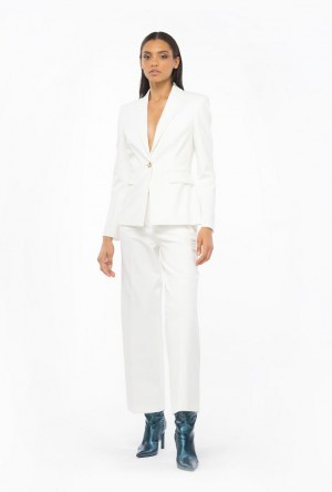 Pinko Loose-fitting Stretch Trousers Bílé | SN-PKO33725
