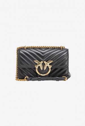 Pinko Mini Love Bag One Simply Černé Zlaté | SN-PKO32514