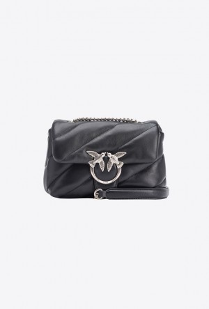 Pinko Mini Love Bag Puff Maxi Quilt Černé Stříbrné | SN-PKO32492