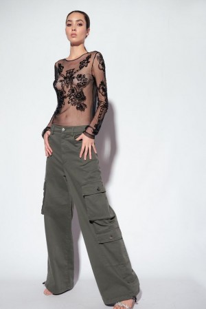 Pinko Oversized Cargo Trousers Šedé Zelene | SN-PKO33692
