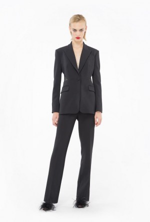 Pinko Technical Crepe Trousers Černé | SN-PKO33688
