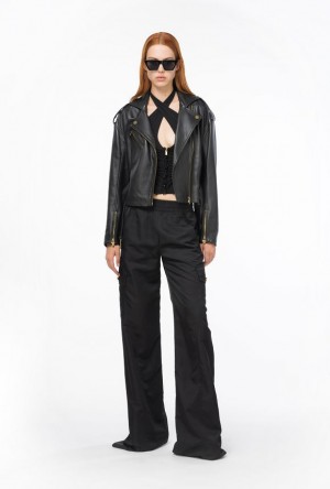 Pinko Technical Twill Cargo Trousers Černé | SN-PKO33754