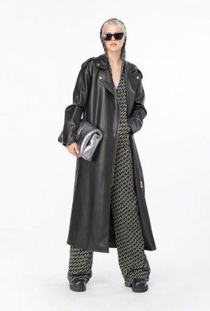 Pinko Široké-leg Logo Jacquard Trousers Černé Bílé | SN-PKO33706