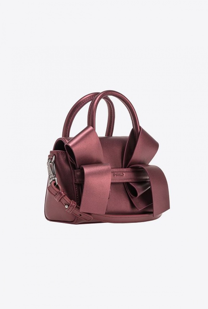 Pinko Aika Baby Purse In Pearly Læder Stříbrné | SN-PKO32390