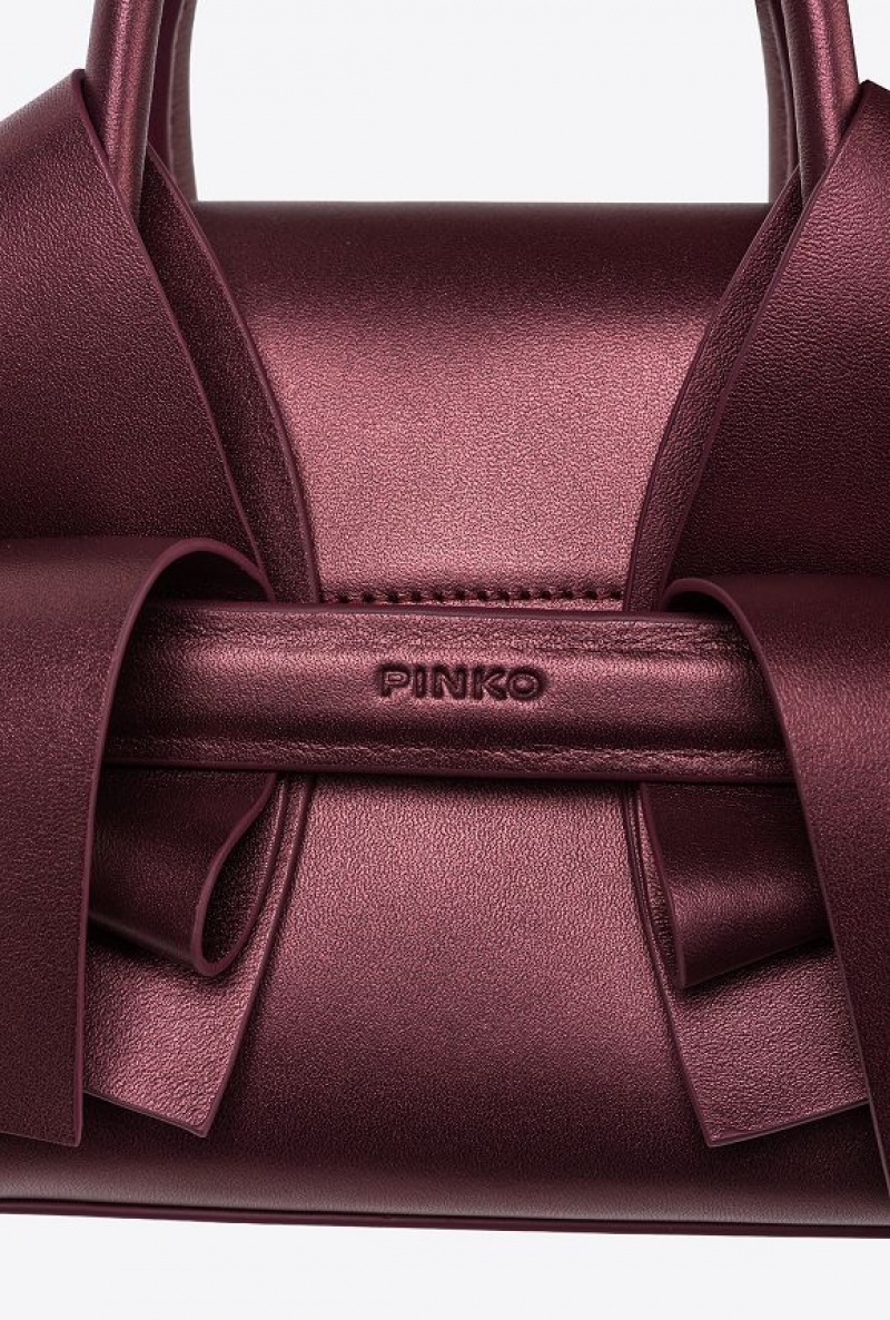 Pinko Aika Baby Purse In Pearly Læder Stříbrné | SN-PKO32390