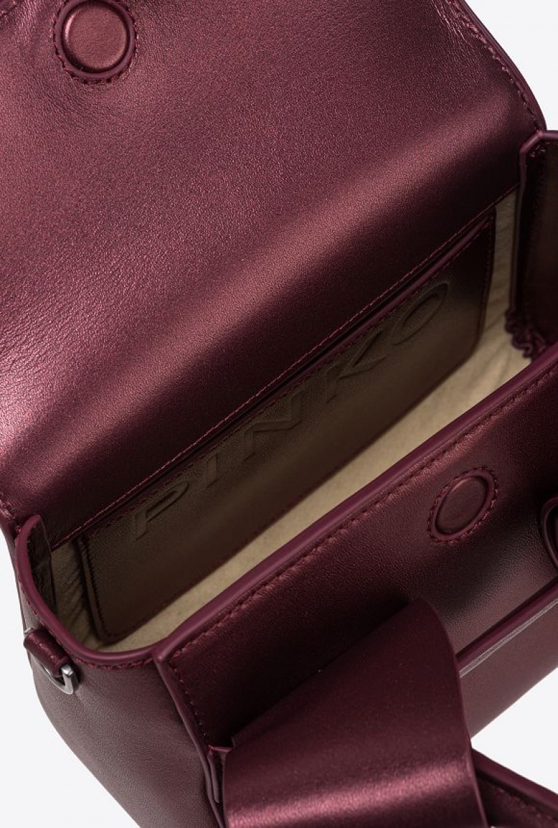 Pinko Aika Baby Purse In Pearly Læder Stříbrné | SN-PKO32390