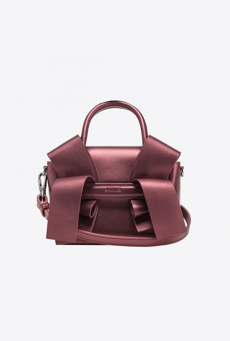 Pinko Aika Baby Purse In Pearly Læder Stříbrné | SN-PKO32390