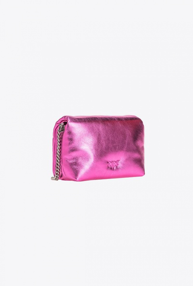 Pinko Baby Love Bag Click Puff Laminated Růžové Stříbrné | SN-PKO32720