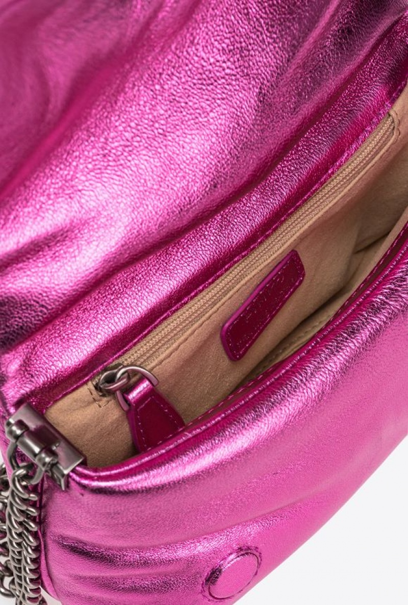 Pinko Baby Love Bag Click Puff Laminated Růžové Stříbrné | SN-PKO32720