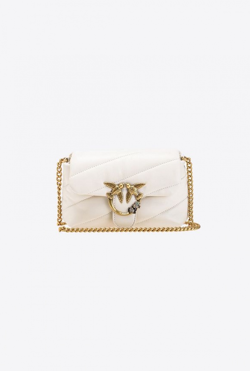 Pinko Baby Love Bag Puff Jewel Bílé Bílé Zlaté | SN-PKO32646