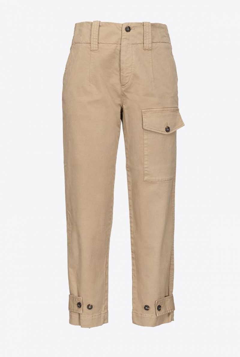 Pinko Bavlněné Cargo Trousers Hnědé | SN-PKO33693