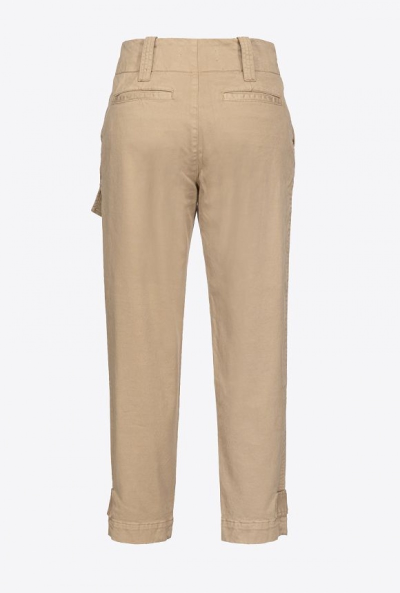 Pinko Bavlněné Cargo Trousers Hnědé | SN-PKO33693