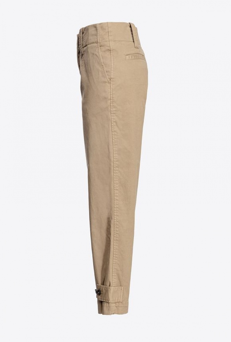 Pinko Bavlněné Cargo Trousers Hnědé | SN-PKO33693