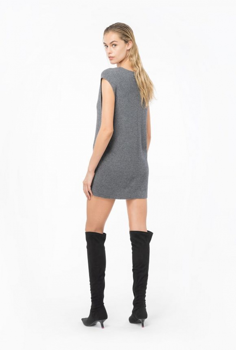 Pinko Bez Rukávů Fine Cashmere Svetrové Šedé | SN-PKO33535