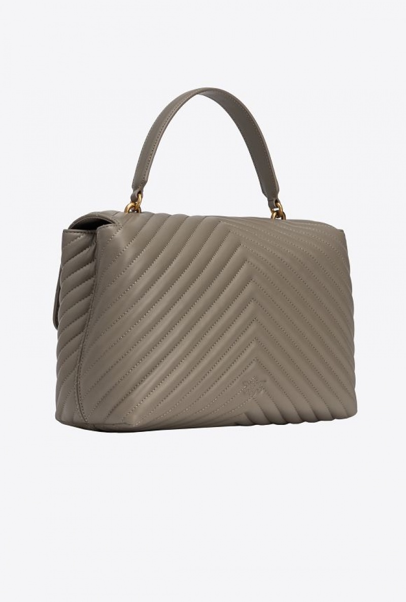 Pinko Big Lady Love Bag Puff Chevron Zlaté | SN-PKO32480