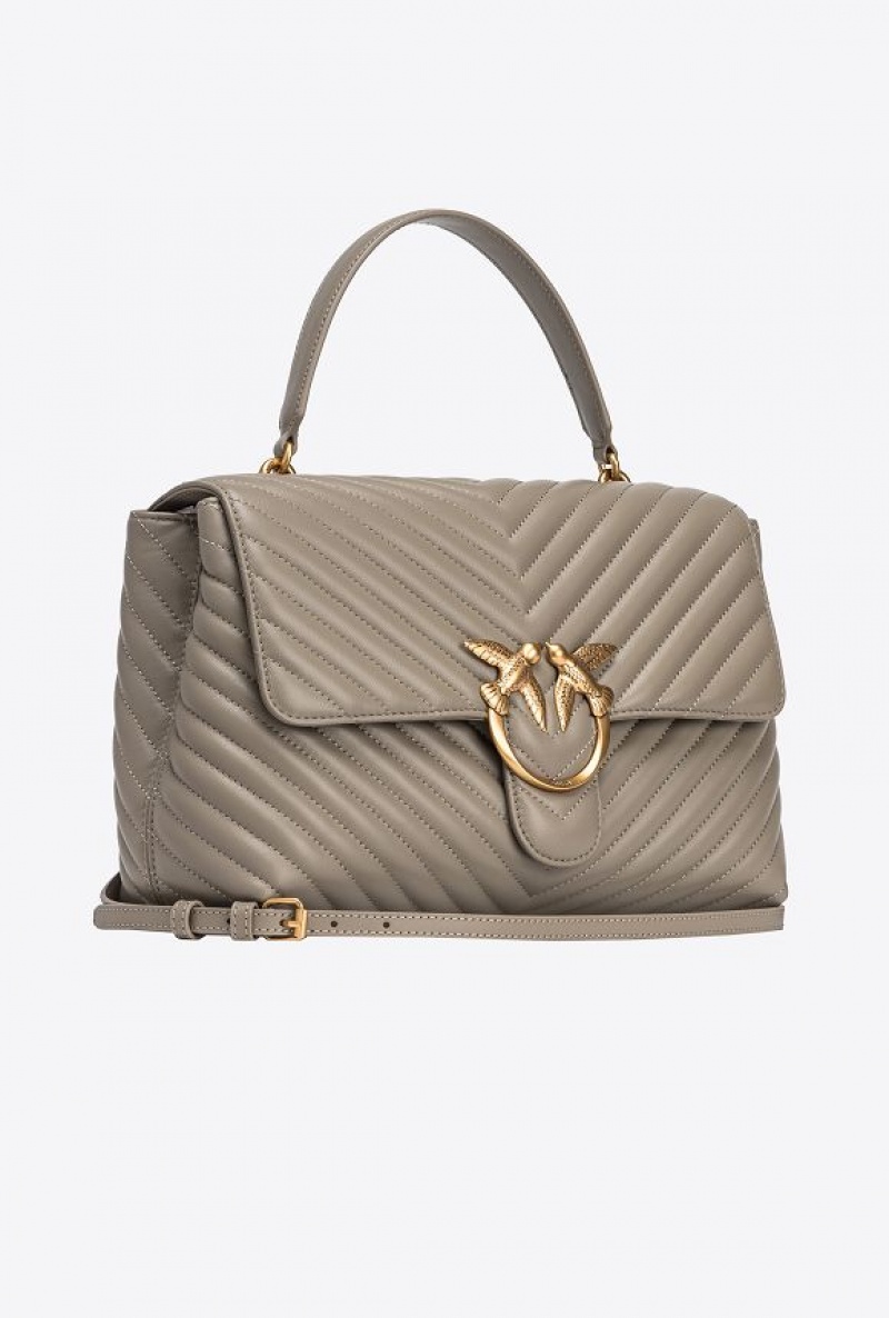Pinko Big Lady Love Bag Puff Chevron Zlaté | SN-PKO32480