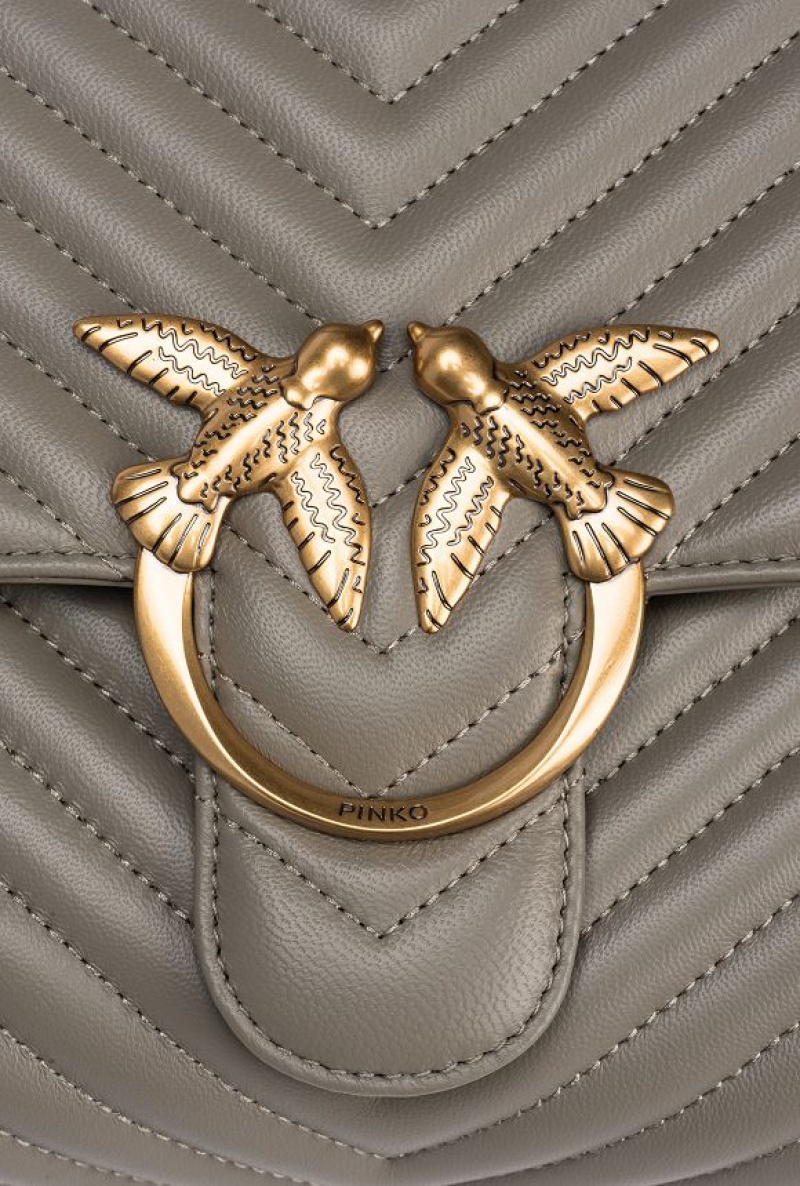Pinko Big Lady Love Bag Puff Chevron Zlaté | SN-PKO32480