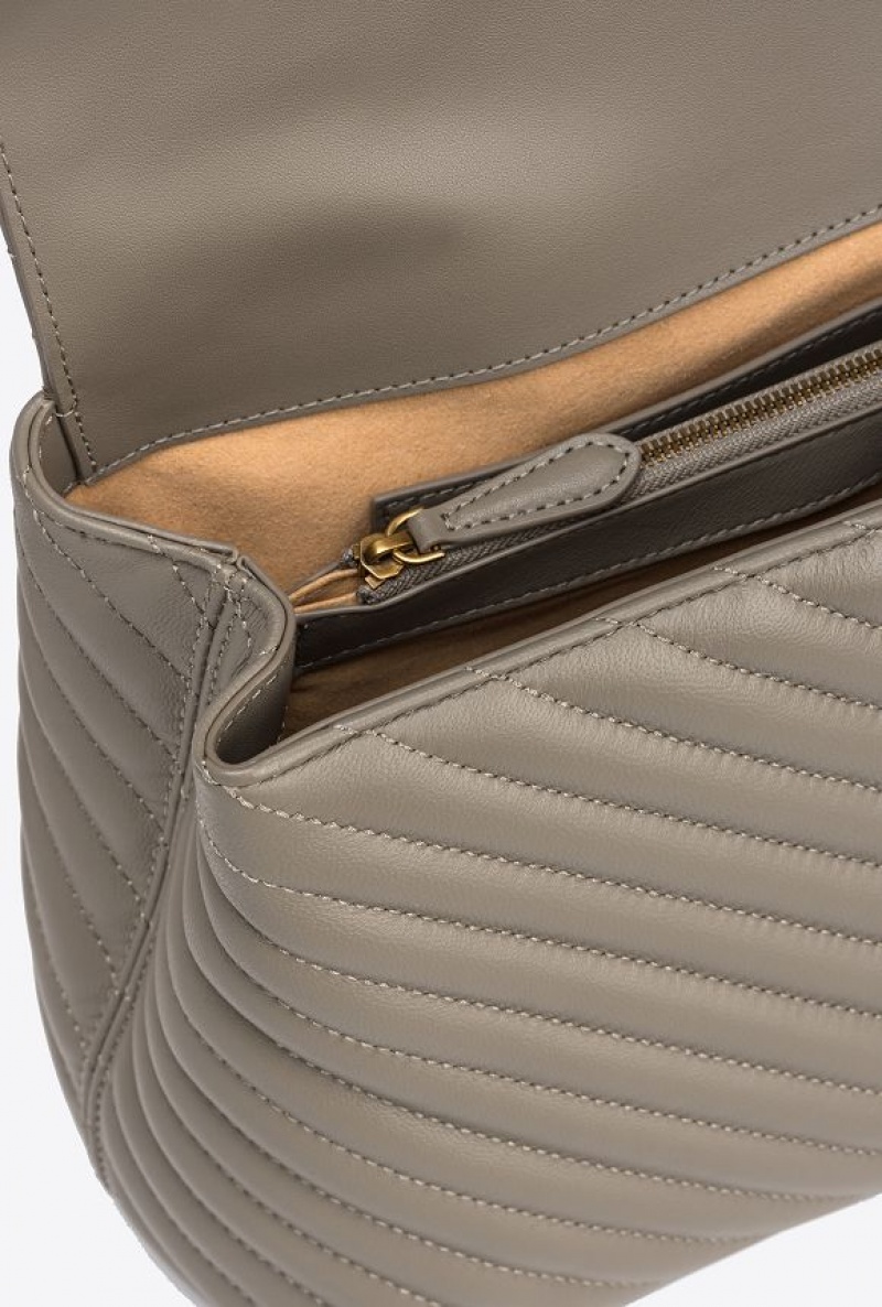 Pinko Big Lady Love Bag Puff Chevron Zlaté | SN-PKO32480