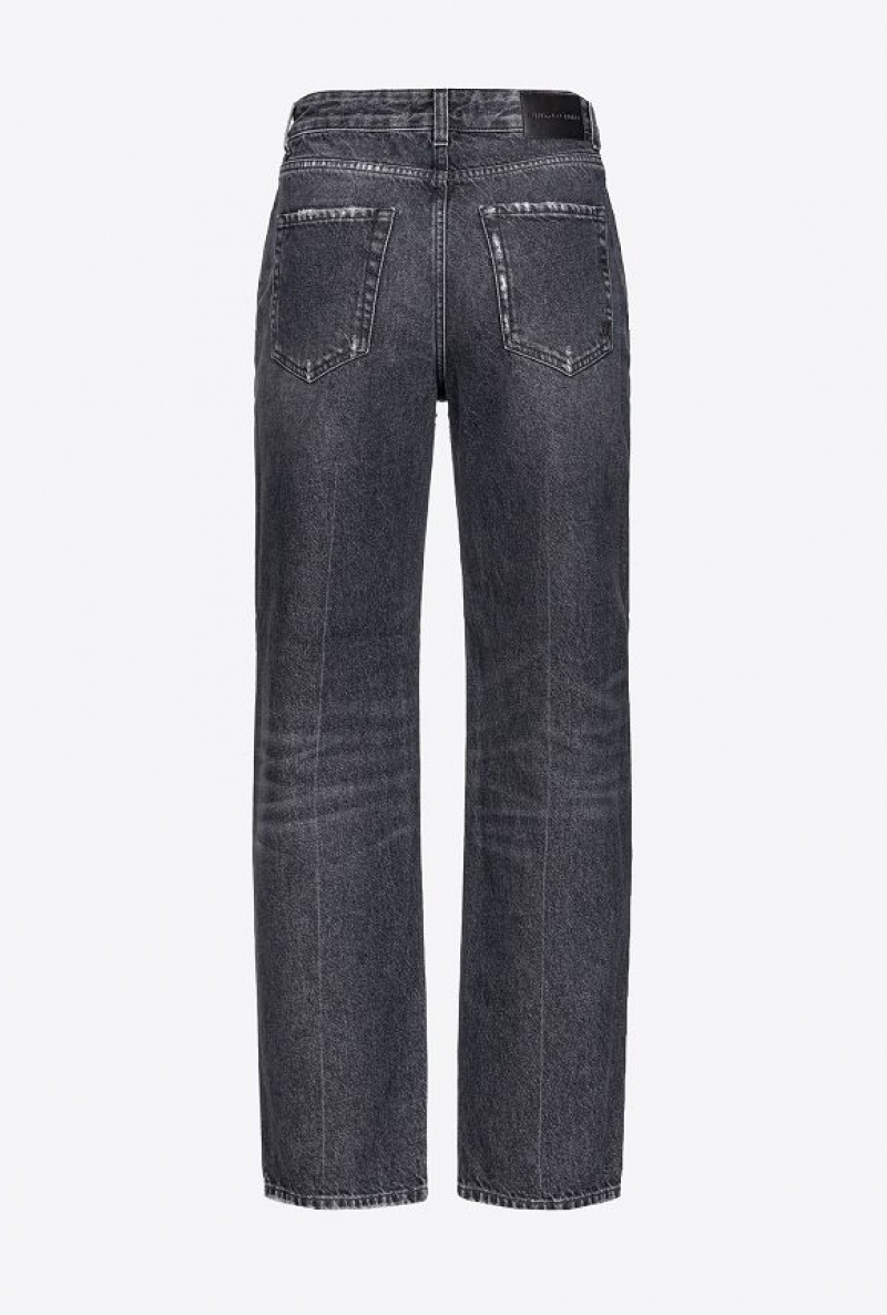 Pinko Black Boyfriend Jeans Tmavě Šedé Blankyt Světle Modré | SN-PKO34006