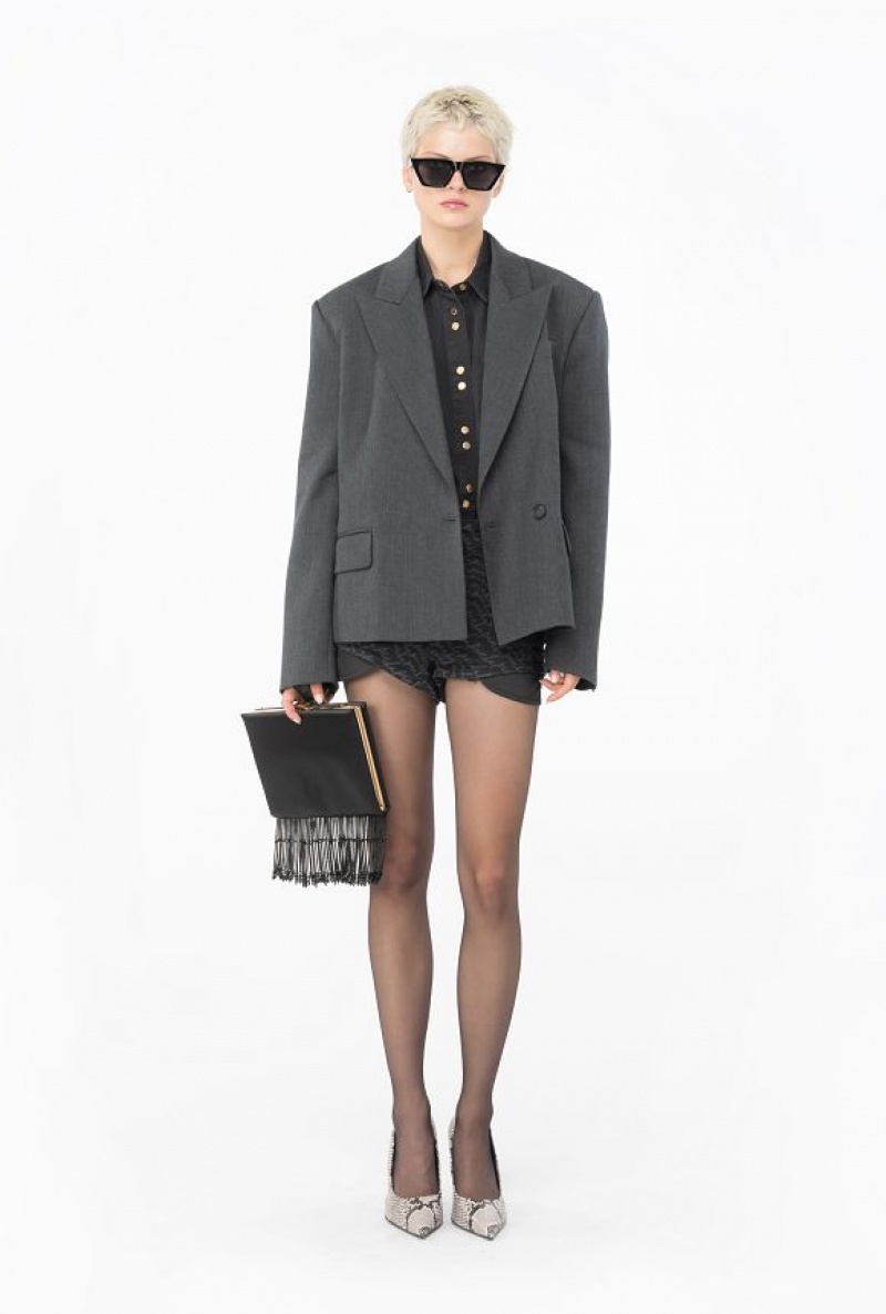 Pinko Black Light Twill Denim Shirt Černé | SN-PKO33160