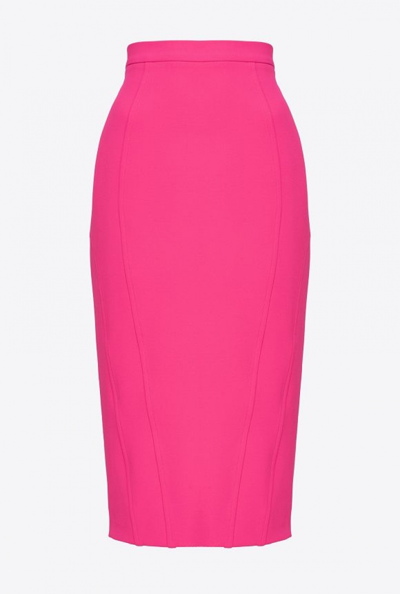 Pinko Calf-length Stretch Crepe Skirt Růžové | SN-PKO34065