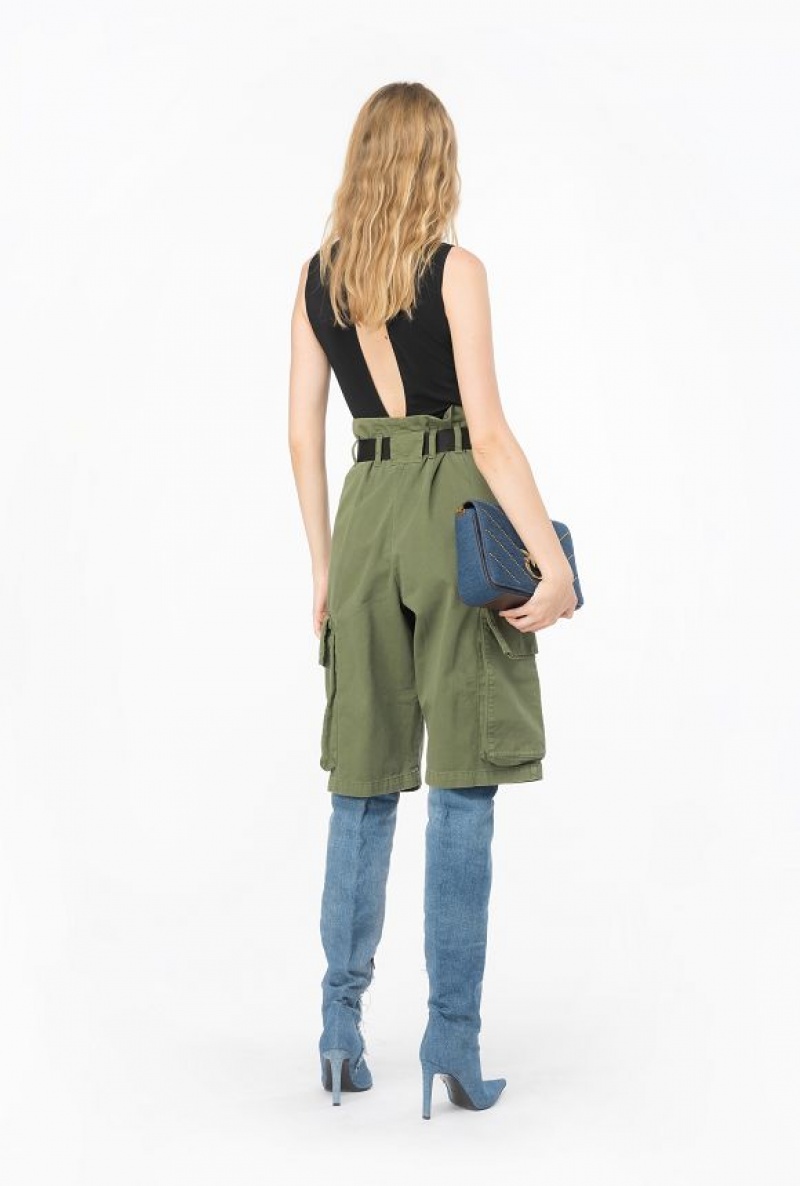 Pinko Cargo Bermuda Shorts Šedé Zelene | SN-PKO33751