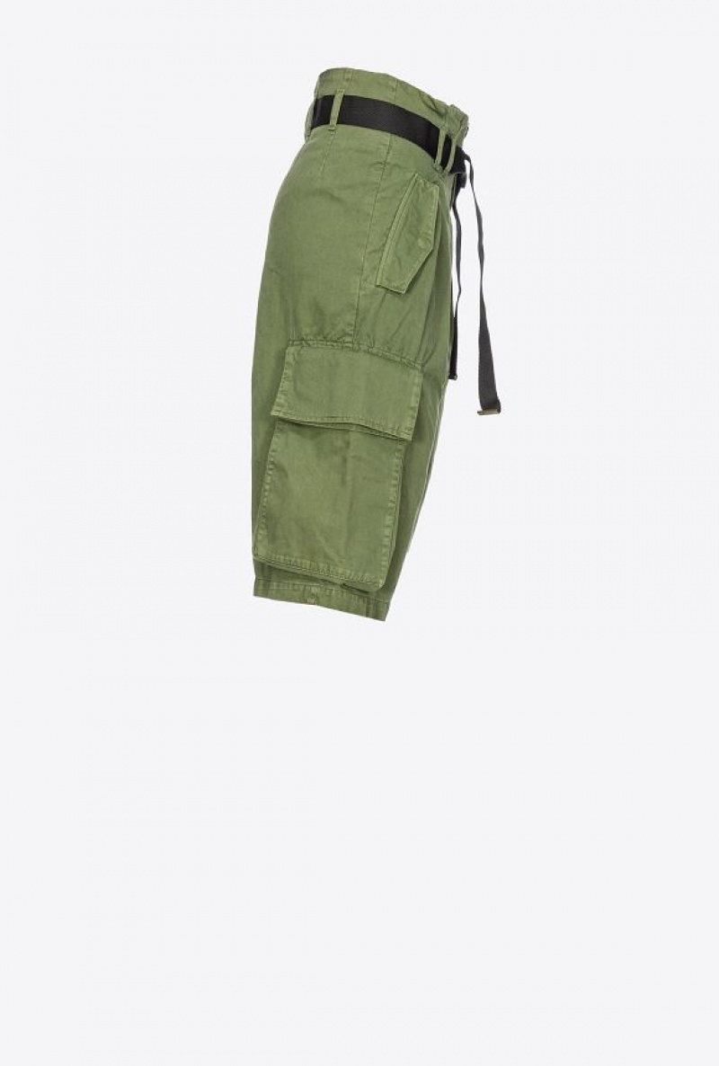 Pinko Cargo Bermuda Shorts Šedé Zelene | SN-PKO33751