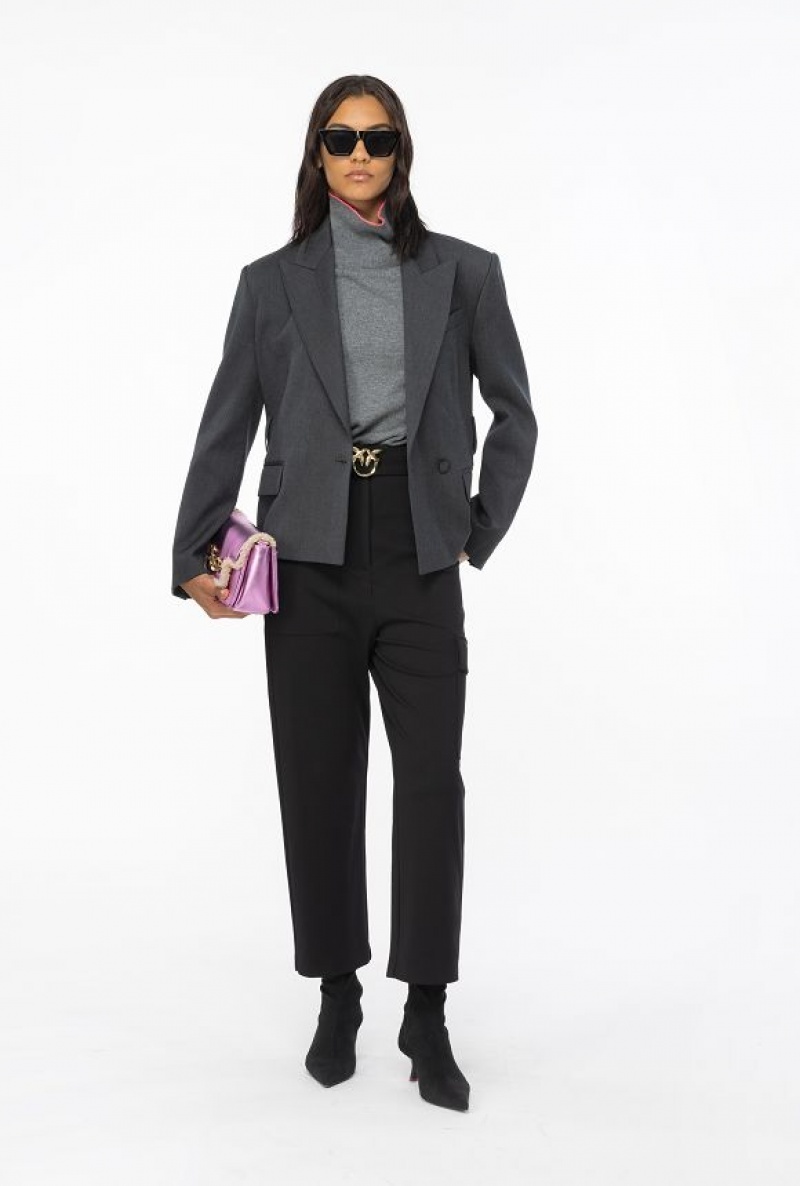 Pinko Cargo Trousers With Love Birds Belt Černé | SN-PKO33780