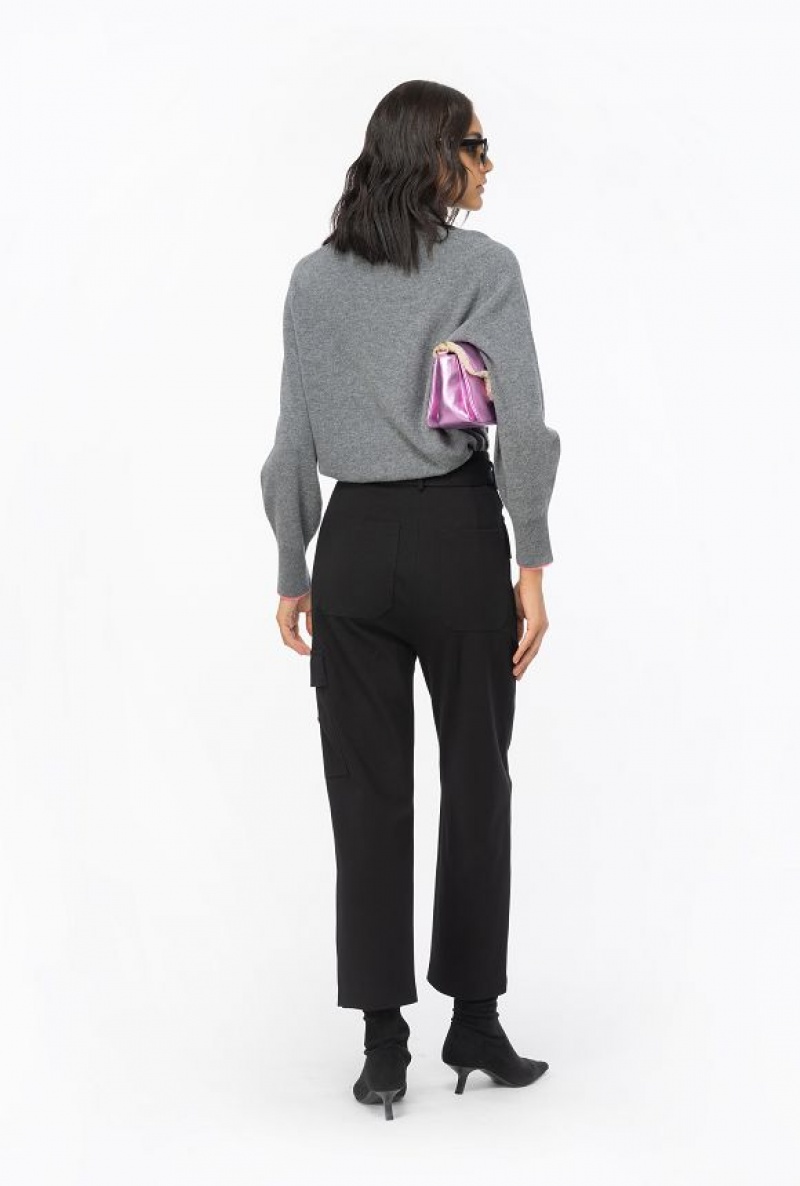 Pinko Cargo Trousers With Love Birds Belt Černé | SN-PKO33780