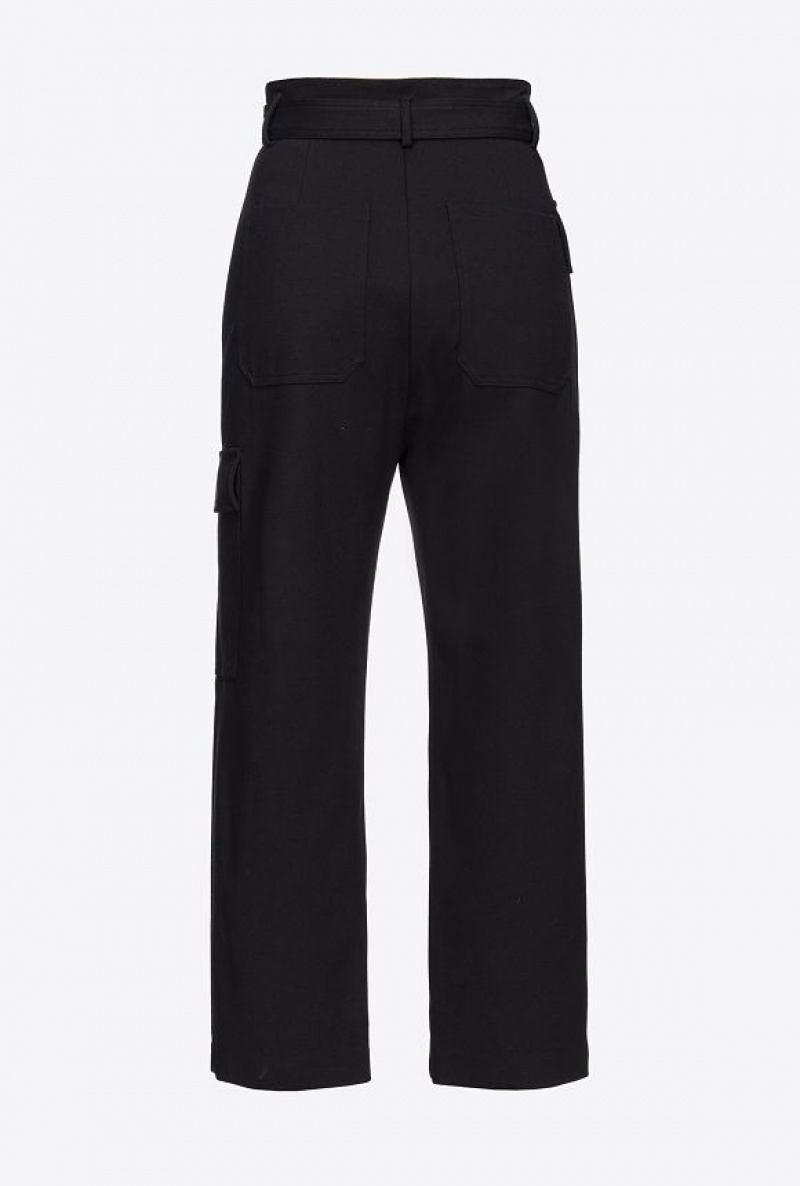Pinko Cargo Trousers With Love Birds Belt Černé | SN-PKO33780