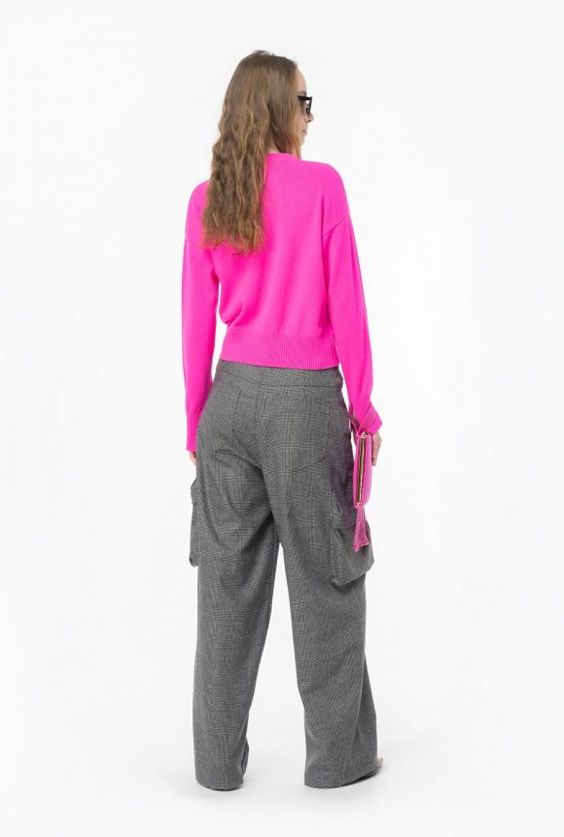 Pinko Cashmere-blend Cardigan With Pockets Růžové | SN-PKO33516