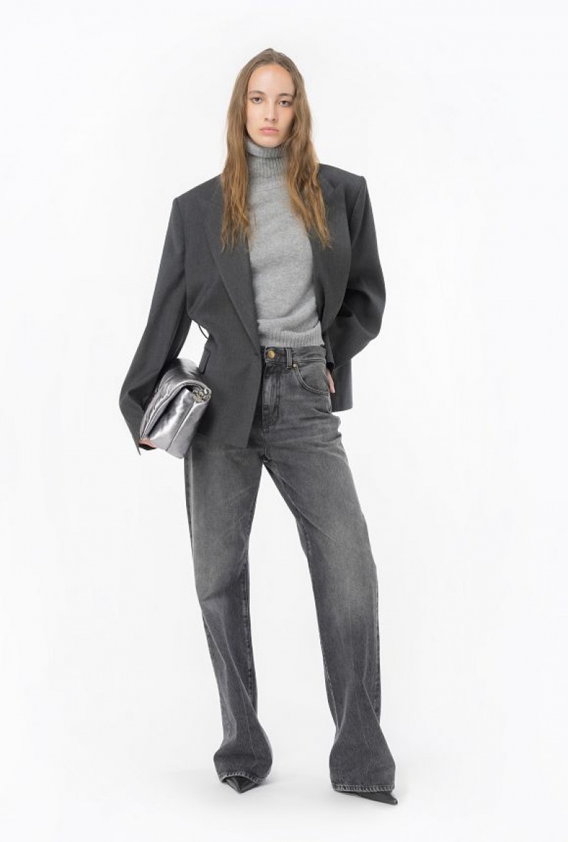 Pinko Cashmere-blend High-neck Svetrové Tmavě Šedé | SN-PKO33542