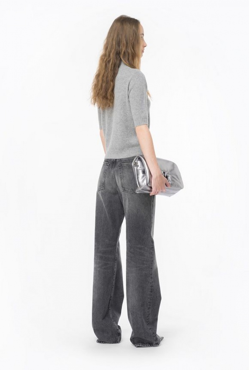Pinko Cashmere-blend High-neck Svetrové Tmavě Šedé | SN-PKO33542
