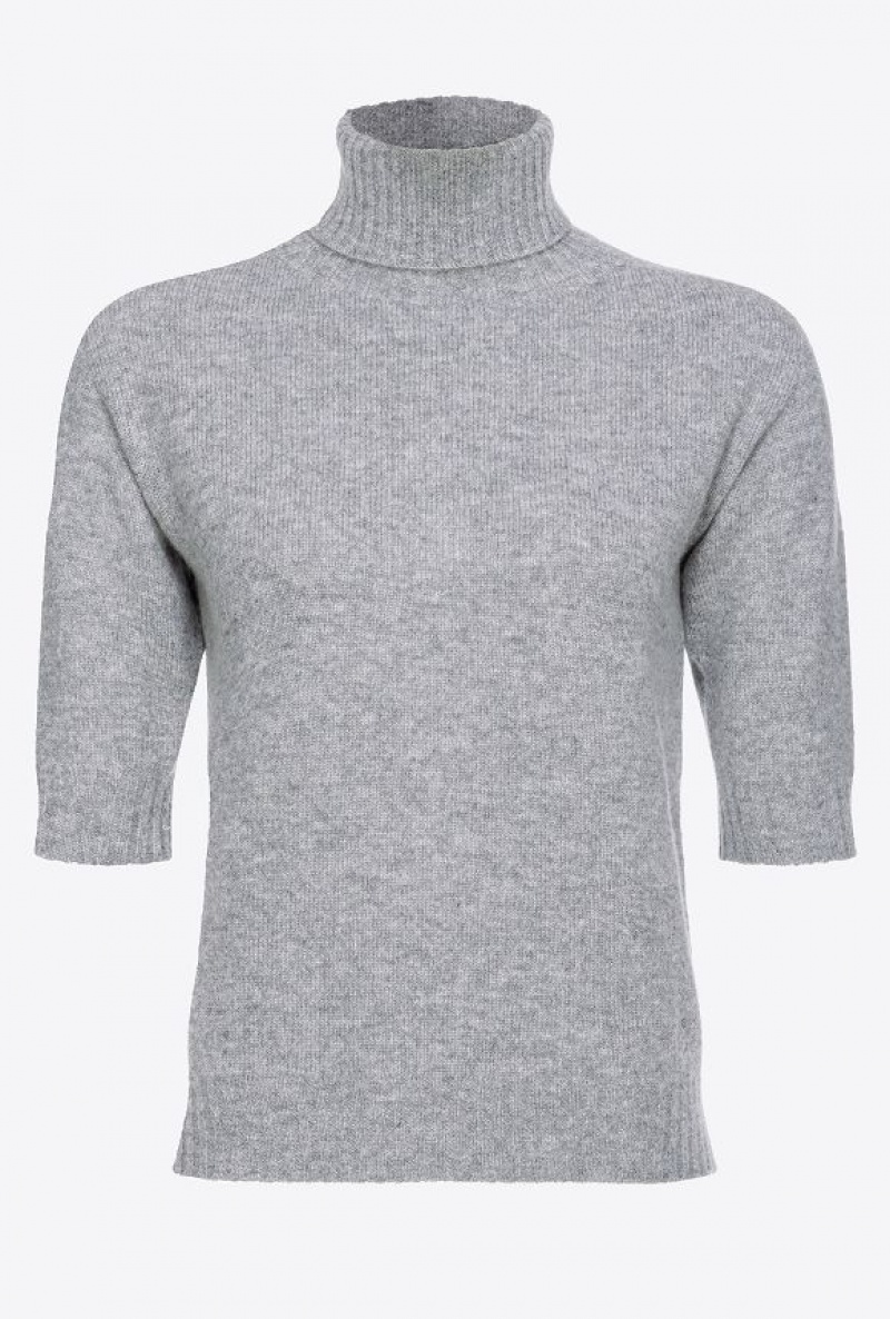 Pinko Cashmere-blend High-neck Svetrové Tmavě Šedé | SN-PKO33542
