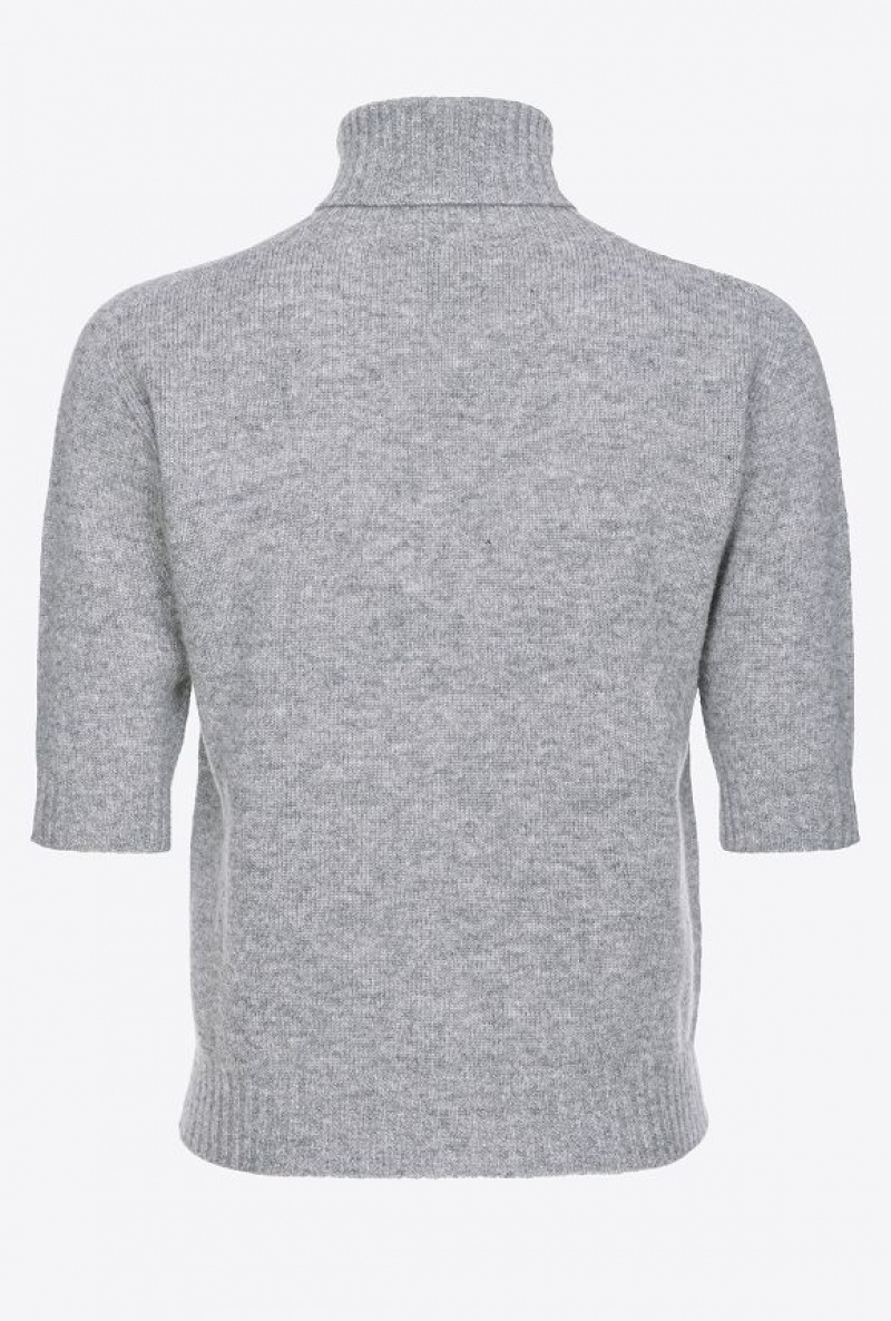 Pinko Cashmere-blend High-neck Svetrové Tmavě Šedé | SN-PKO33542