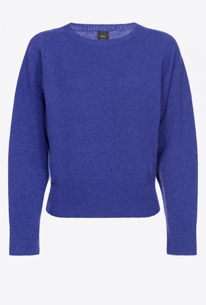 Pinko Cashmere-blend Pullover Tmavě Blankyt | SN-PKO33486