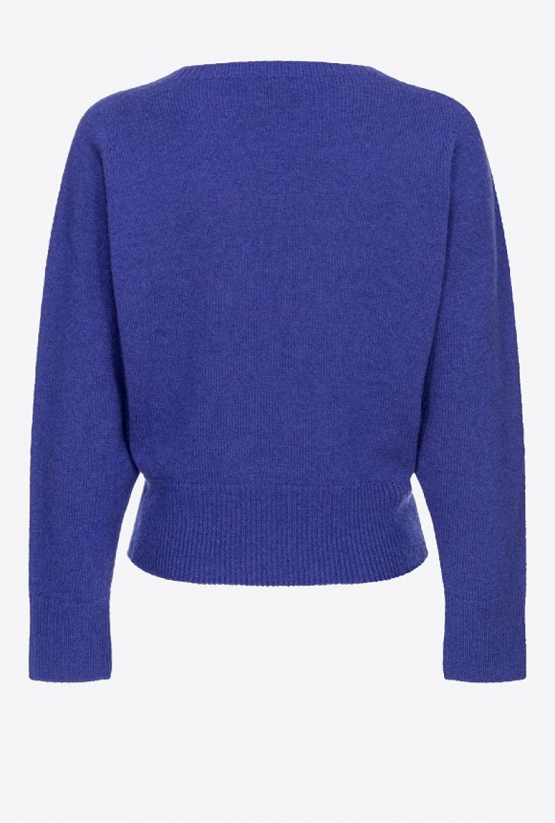 Pinko Cashmere-blend Pullover Tmavě Blankyt | SN-PKO33486