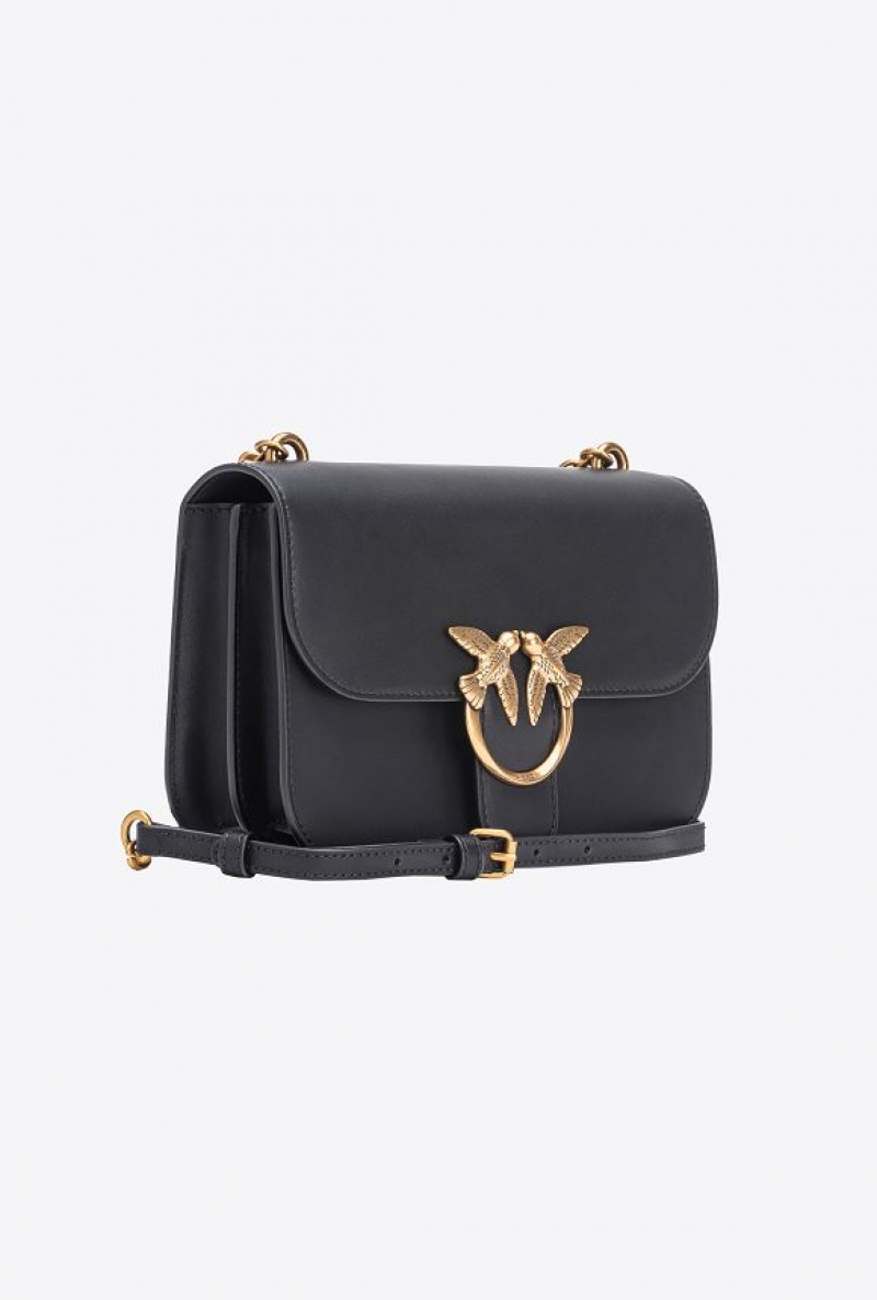 Pinko Classic Love Bag Bell In Læder Černé Zlaté | SN-PKO32360