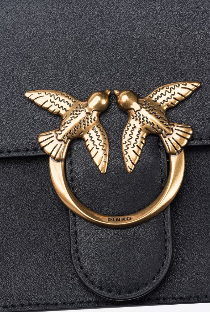 Pinko Classic Love Bag Bell In Læder Černé Zlaté | SN-PKO32360