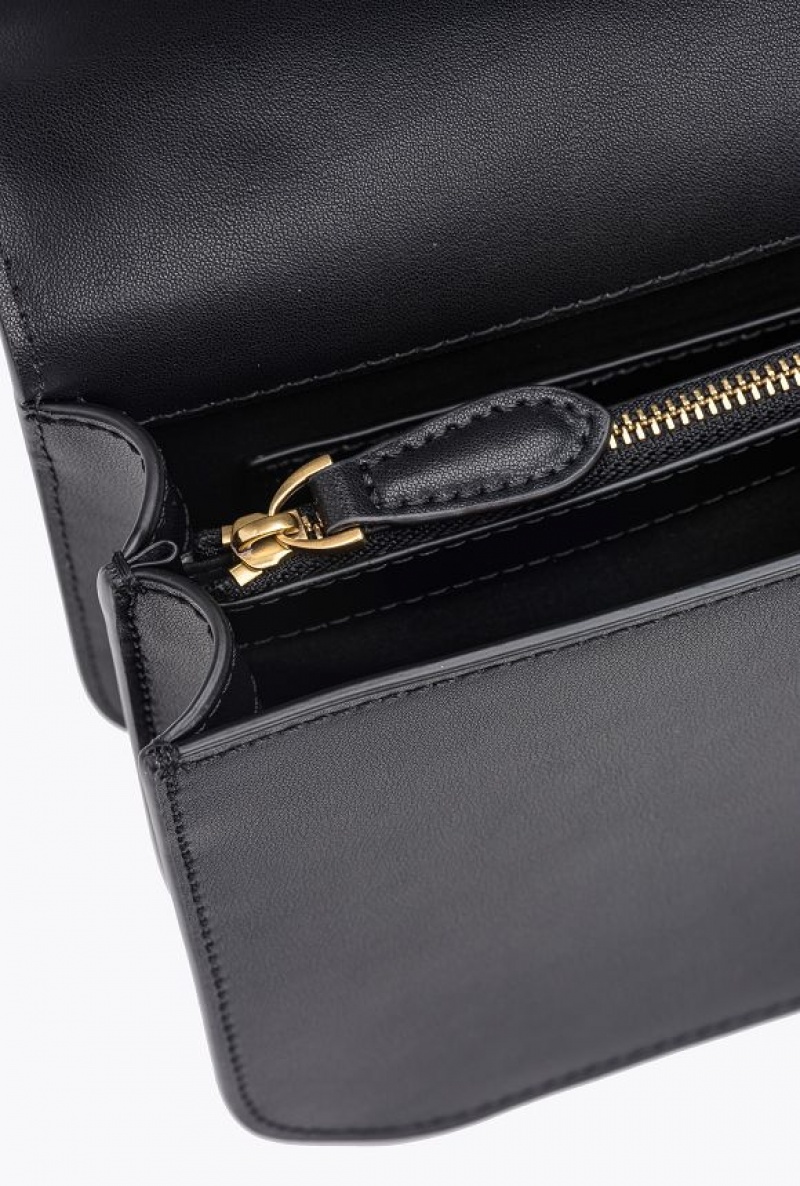 Pinko Classic Love Bag Bell In Læder Černé Zlaté | SN-PKO32360