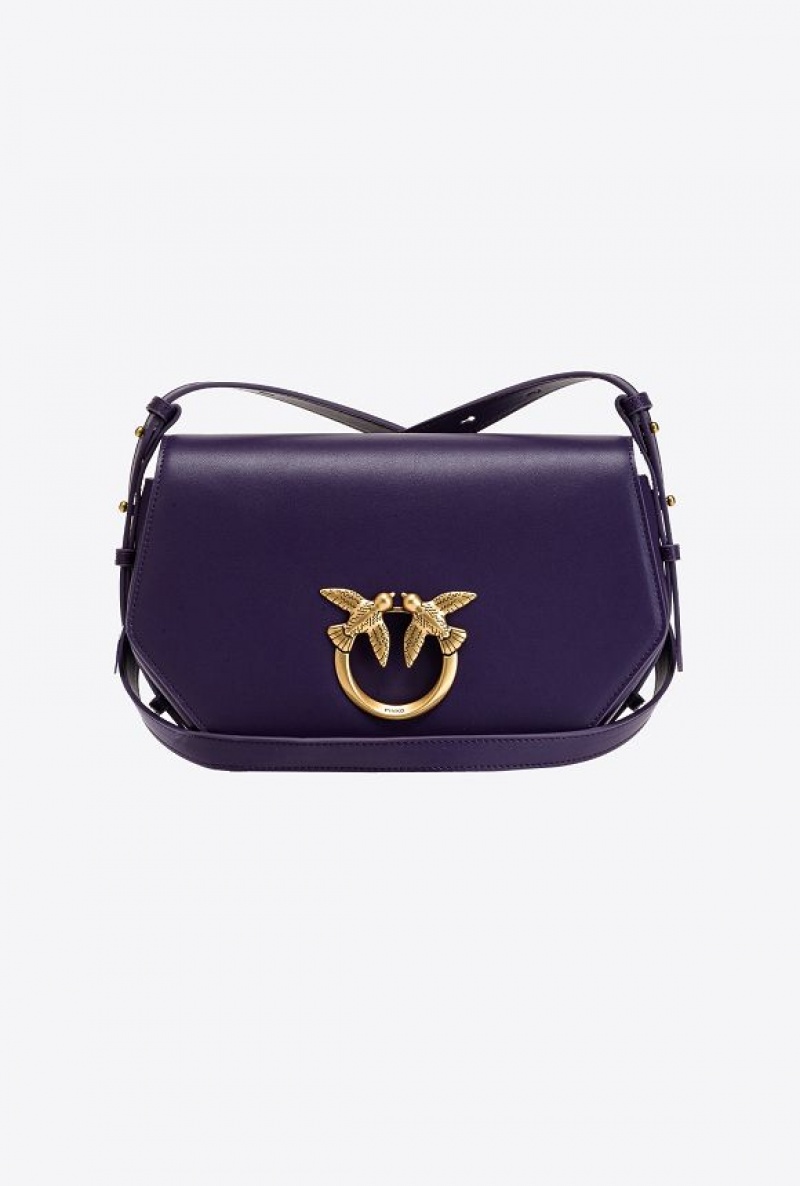 Pinko Classic Love Bag Click Hexagon Simply Fialové Zlaté | SN-PKO32329