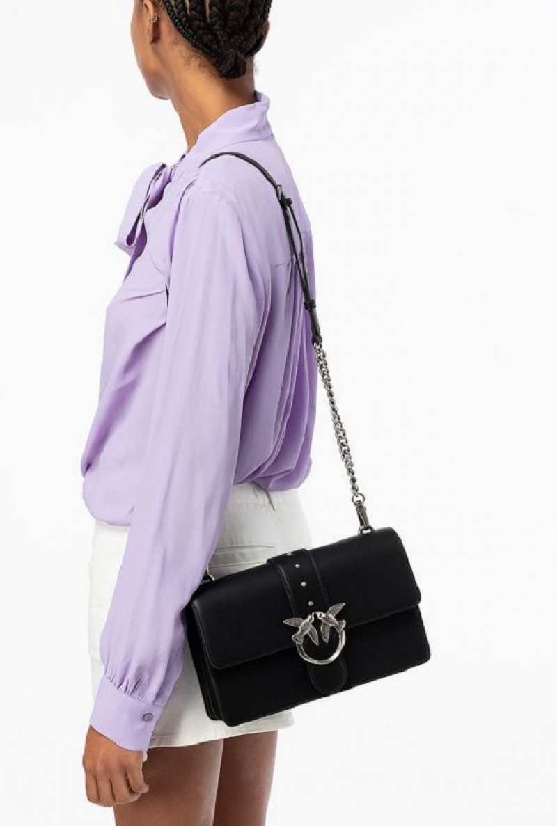 Pinko Classic Love Bag One Simply Černé Stříbrné | SN-PKO32518