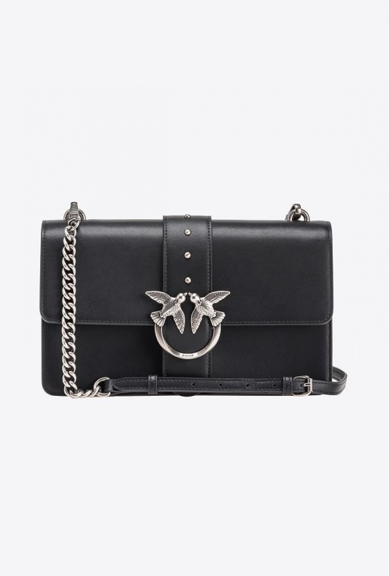 Pinko Classic Love Bag One Simply Černé Stříbrné | SN-PKO32518